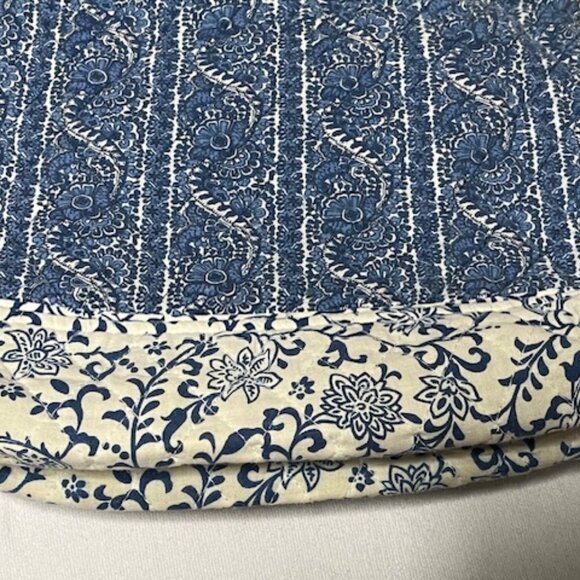 Lily Waters Expressions Quilted Floral Shoulder Zip Bag Blue White - Picture 12 of 16